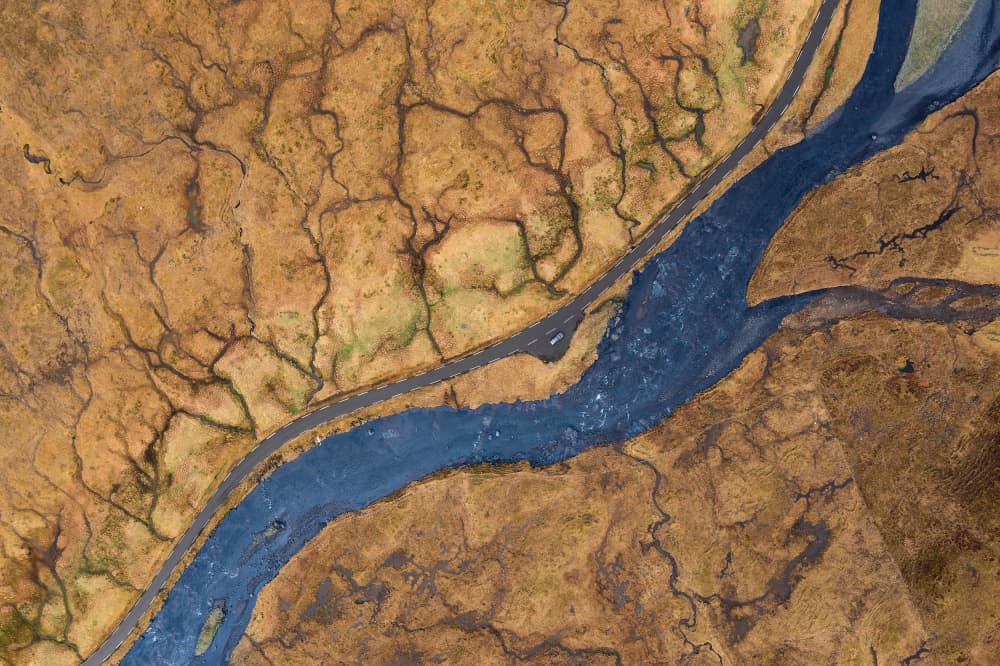 Winding River Landscape by Jure Kravanja — canvas wall art
