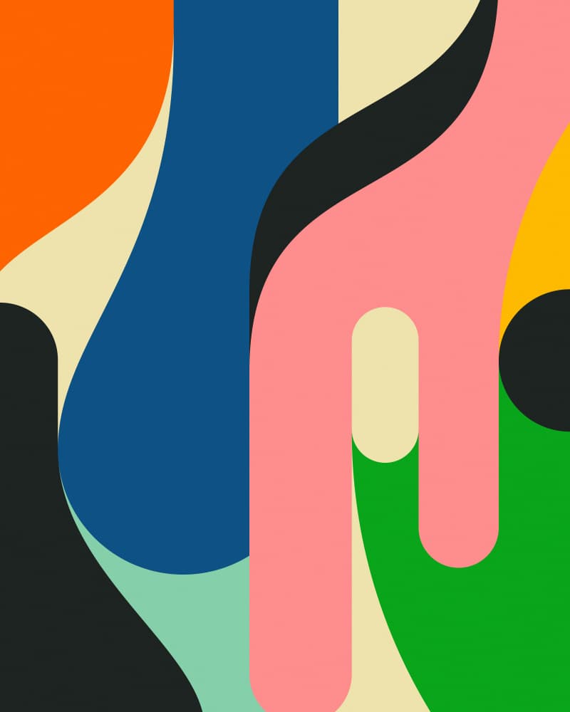 Vibrant Abstract Shapes by Jazzberry Blue — canvas wall art