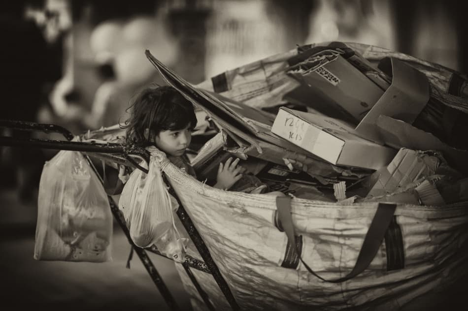Street Child's Gaze by nebula — canvas wall art