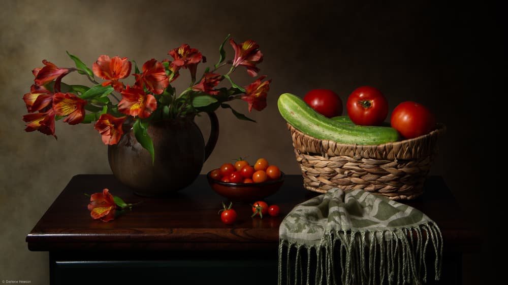Floral Harvest Still Life by Darlene Hewson — canvas wall art