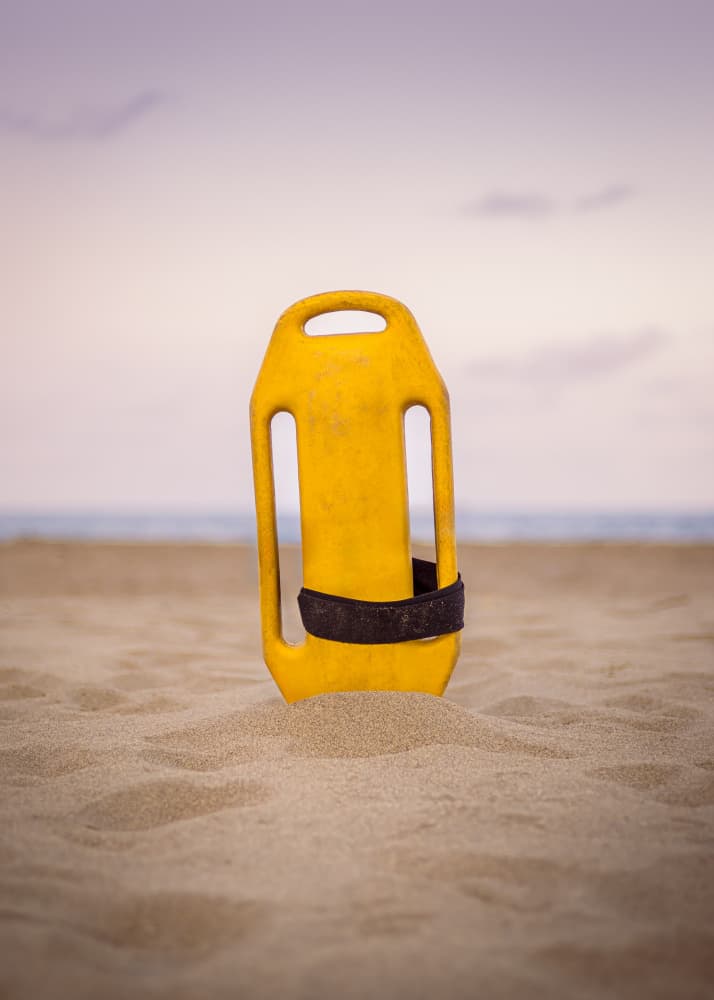 Yellow Rescue Tube Beach by Hein Jonker — canvas wall art