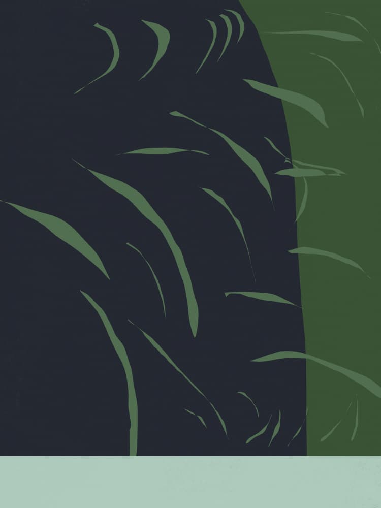 Deep Green Organic Flow by Little Dean — canvas wall art