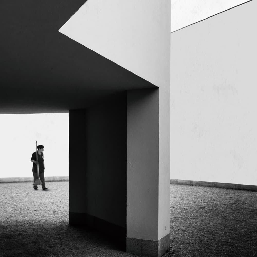 Minimalist Figure in Space by Luc Vangindertael (laGrange) — canvas wall art