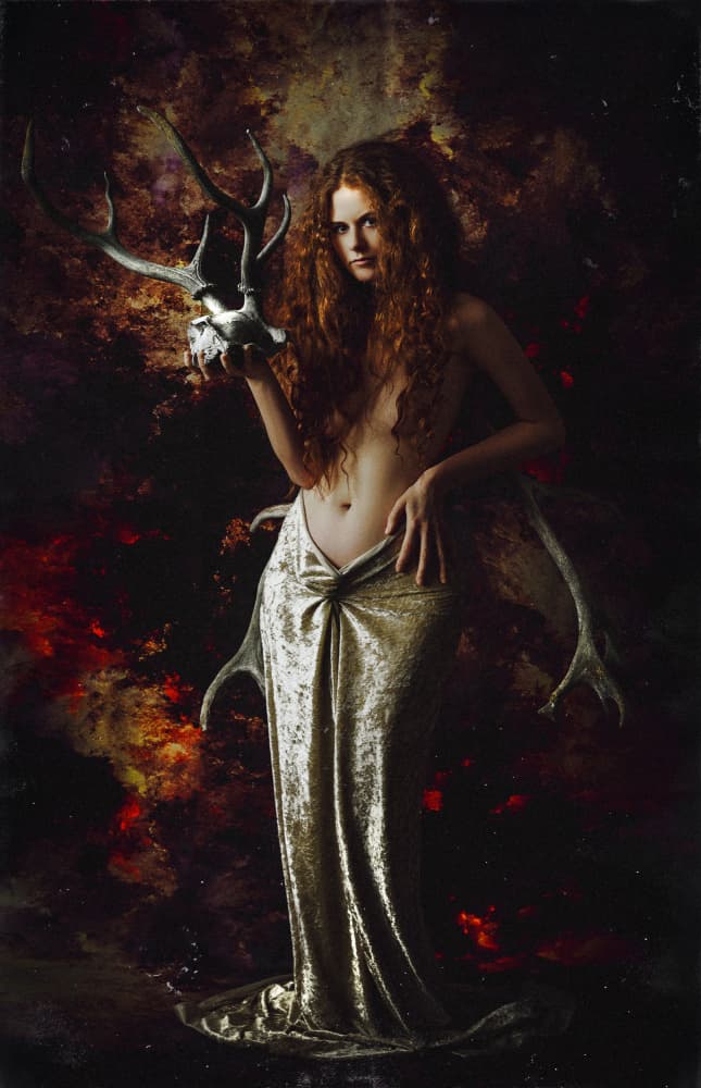Mystical Deer Goddess by Ruslan Bolgov — canvas wall art
