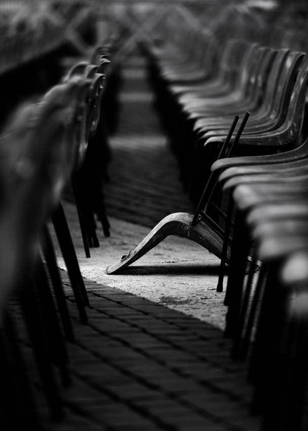 Lonely Chair Empty Rows by Fulvio Pellegrini — canvas wall art