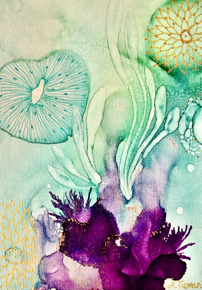 Vibrant Underwater Reef by Amy Tieman — canvas wall art