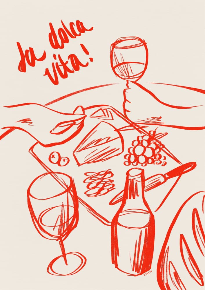 La Dolce Vita Picnic by Tara Royle — canvas wall art
