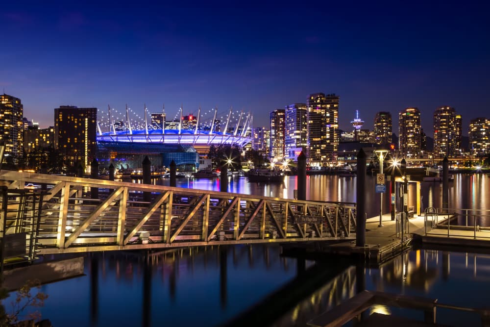 Vancouver City Evening by Melanie Viola — canvas wall art