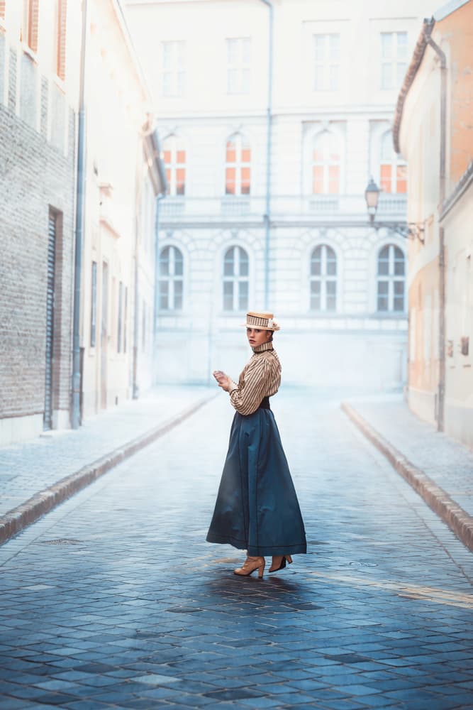 Elegant Woman City Street by Ildiko Neer — canvas wall art