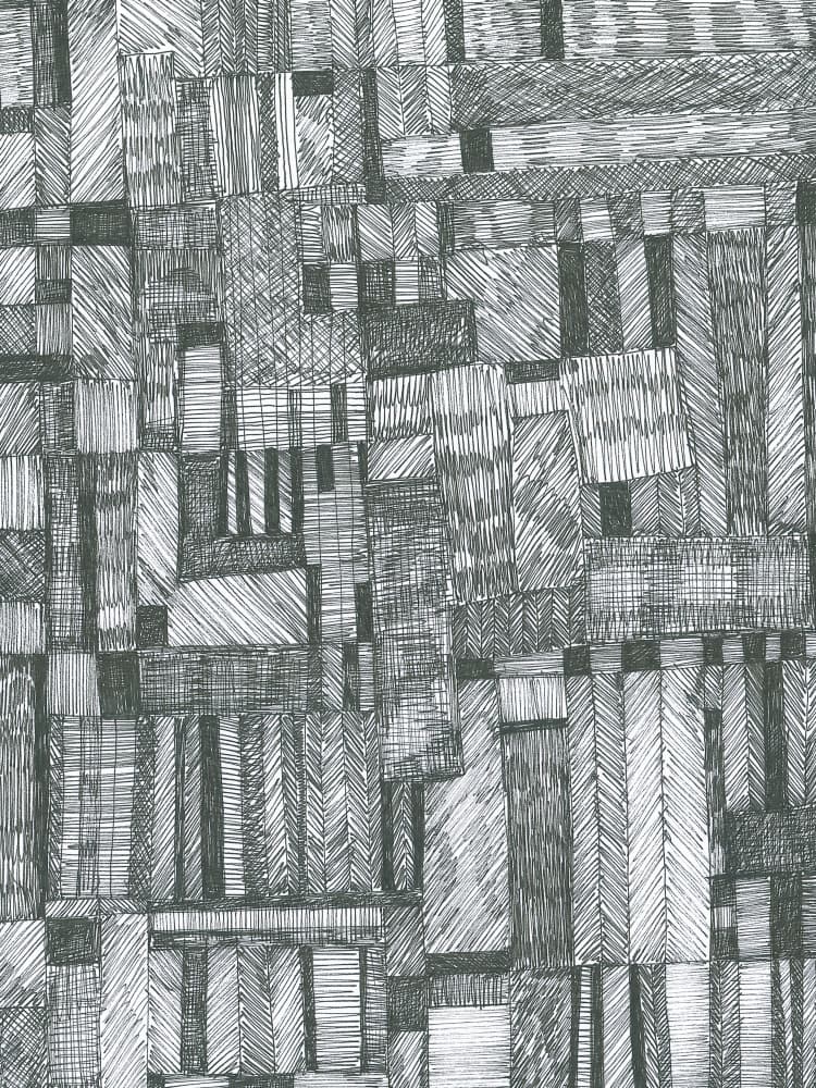 Linear Patchwork Design by Isabelle Brent — canvas wall art