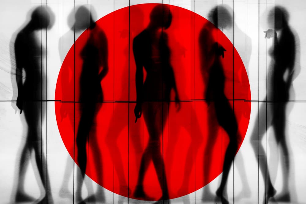 Red Sun Figures by Igor Shrayer — canvas wall art