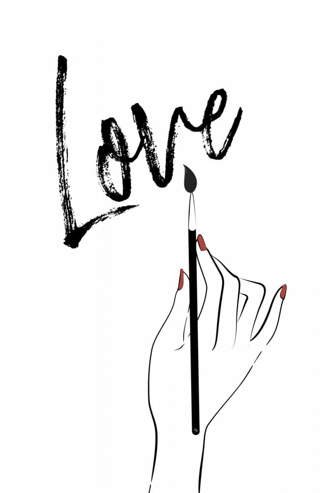 Hand Writing Love by Martina — canvas wall art