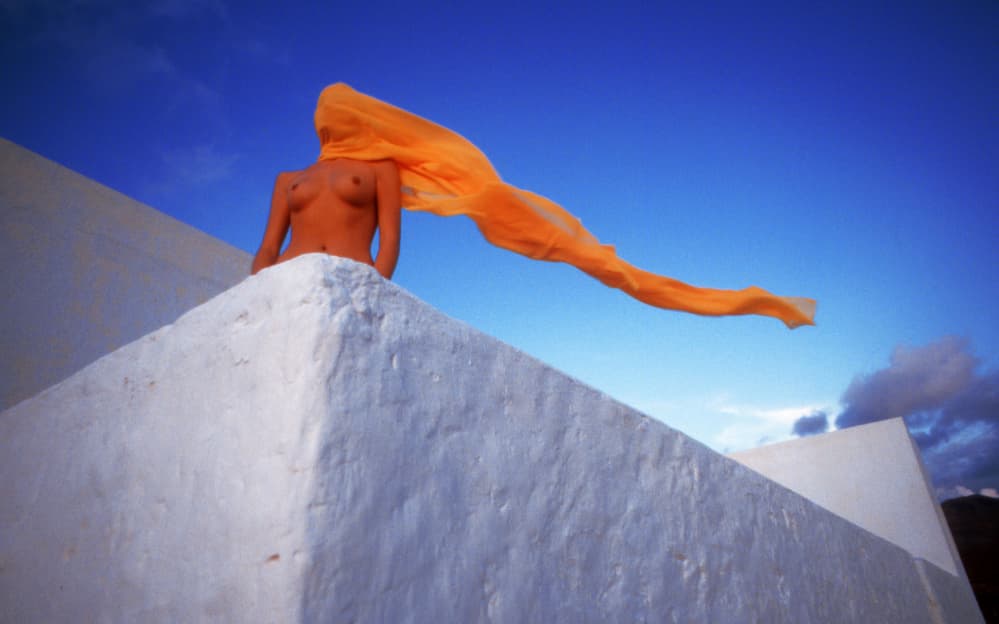 Orange Veil Blue Sky by Dieter Matthes — canvas wall art