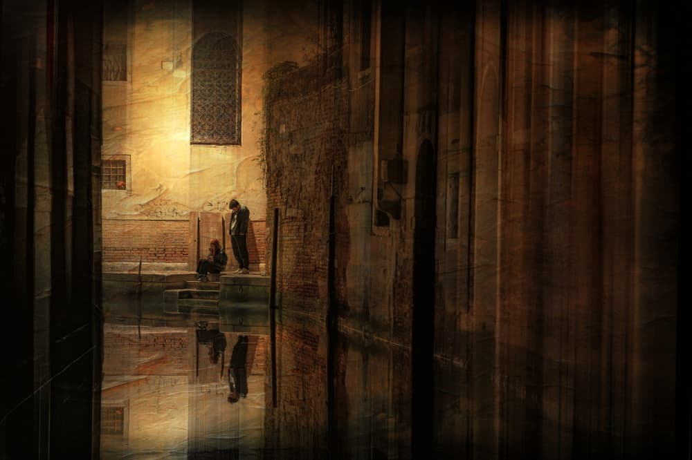 Moody Venice Passage by Michel Romaggi — canvas wall art