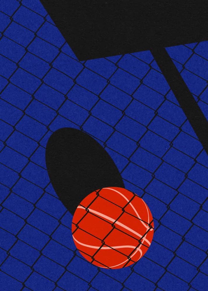 Backjard Basketball Court by Rosi Feist — canvas wall art