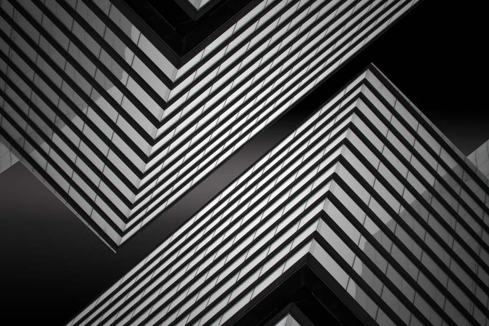 Abstract Geometric Building by Orkidea W. — canvas wall art