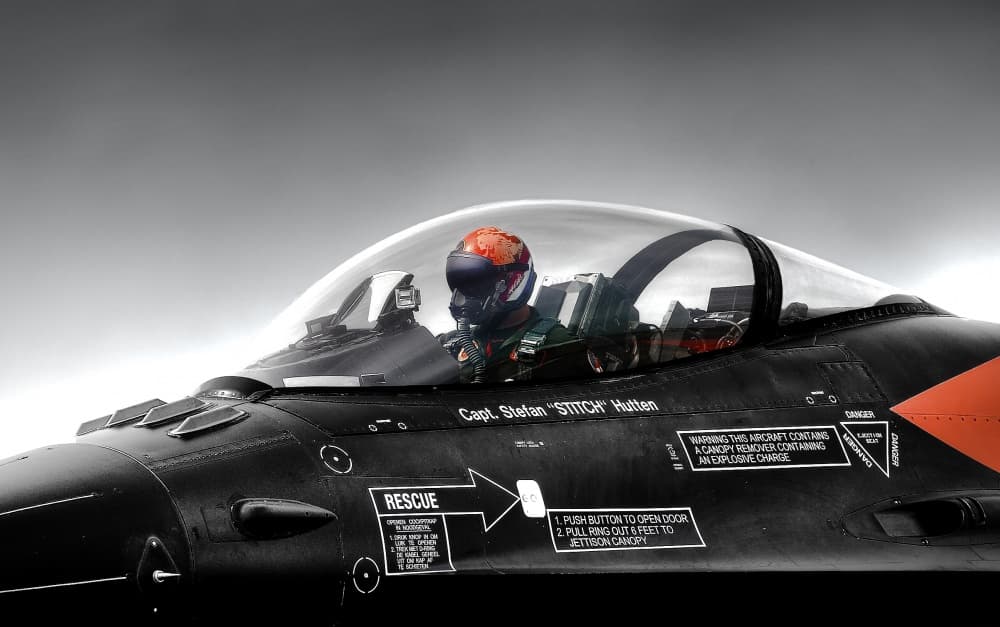 Black Jet Pilot by Leon — canvas wall art