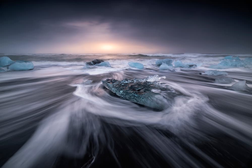 Icy Black Sand Flow by Jorge Ruiz Dueso — canvas wall art