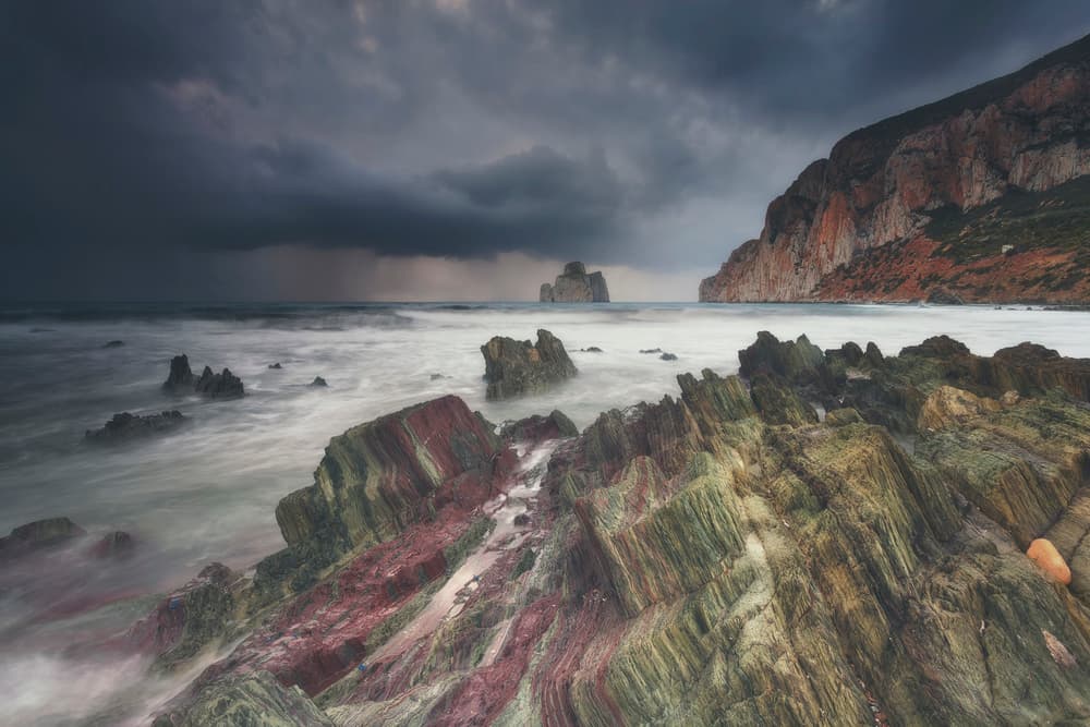 Stormy Rocky Coastline by Daniele Atzori — canvas wall art