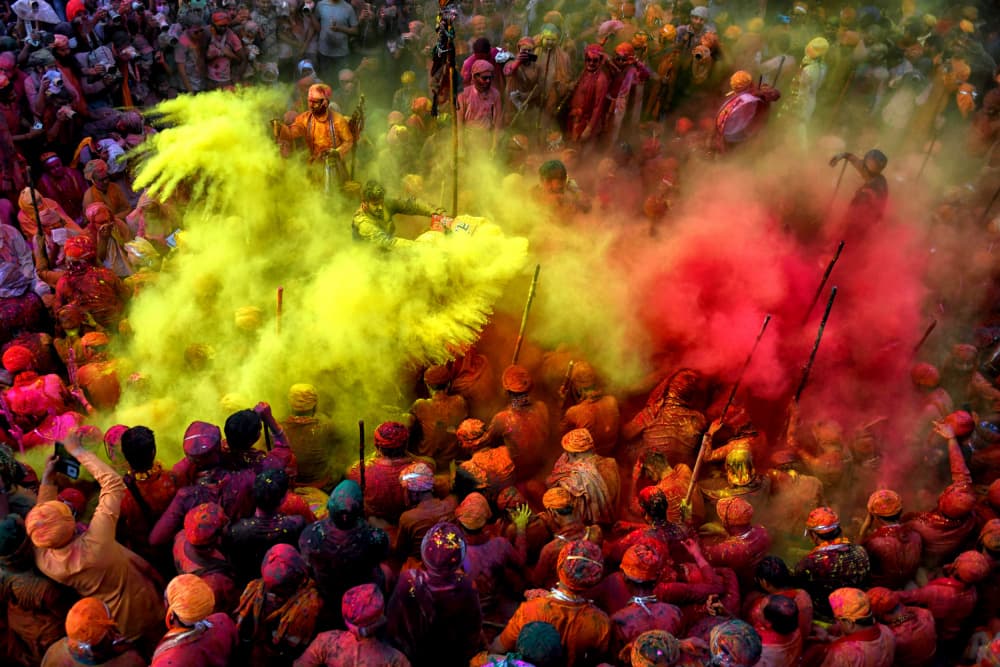 Vibrant Holi Festival by Avishek Das — canvas wall art