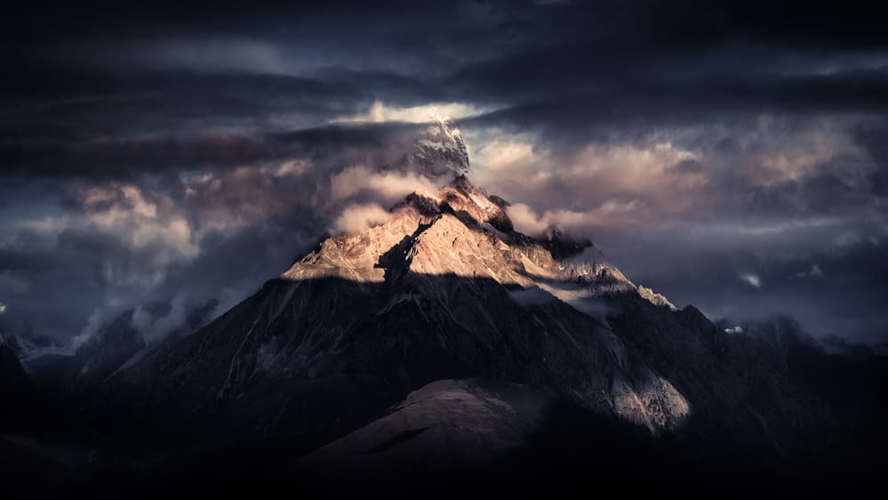 Golden Mountain Drama by qiye — canvas wall art