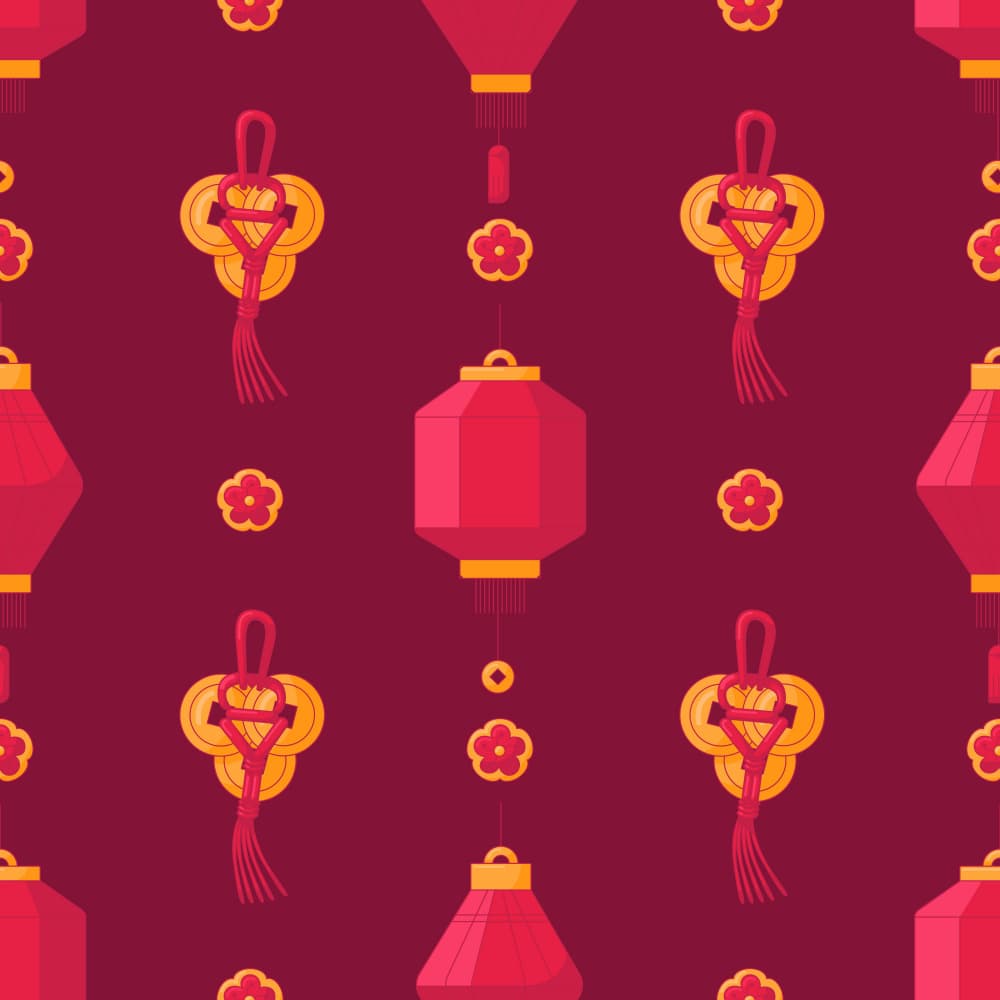 Chinese Celebration Pattern by Marika Barsrsind β canvas wall art