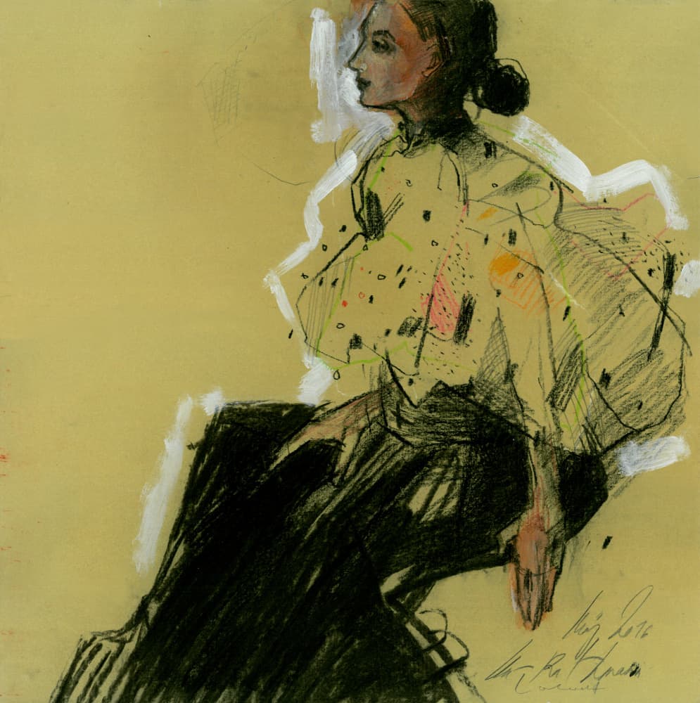 Elegant Woman Profile by Ute Rathmann — canvas wall art