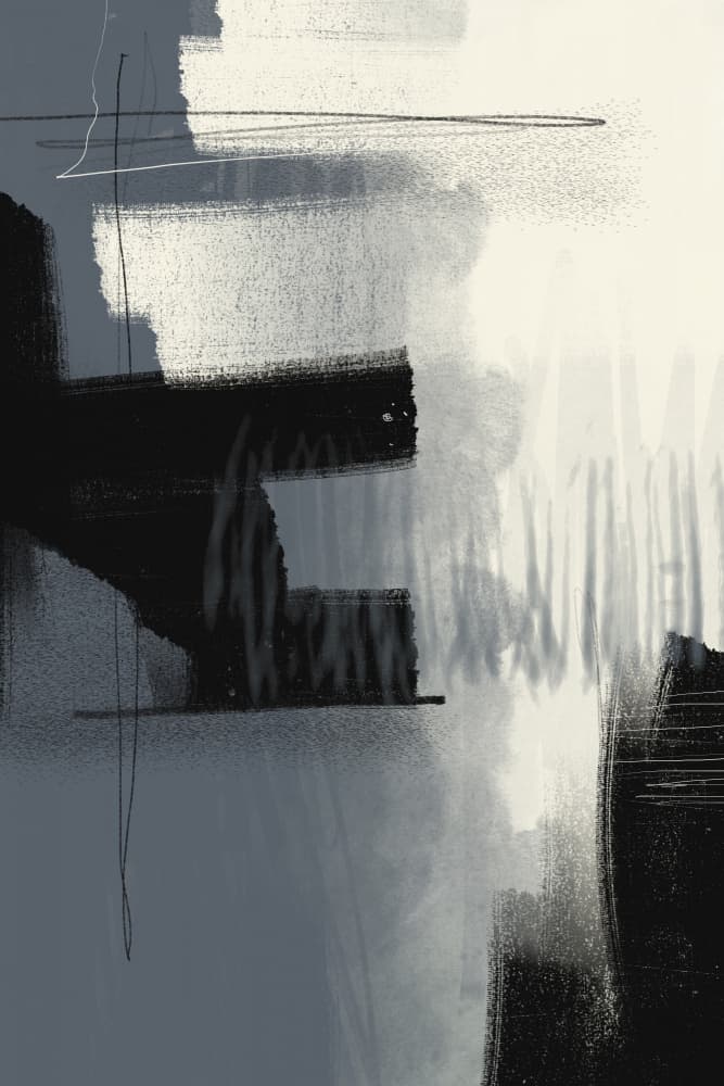 Etude - Monochrome Abstract by Nilesh Kulkarni — canvas wall art