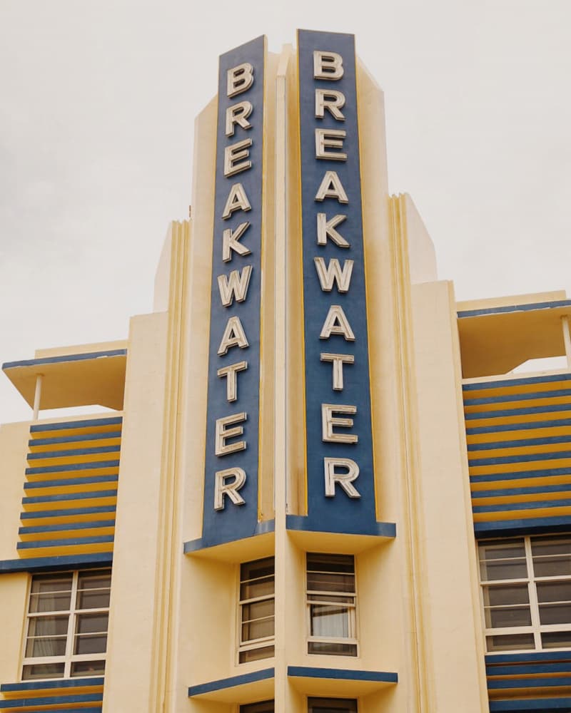 Breakwater Art Deco Hotel by Del Mundo Imagery — canvas wall art