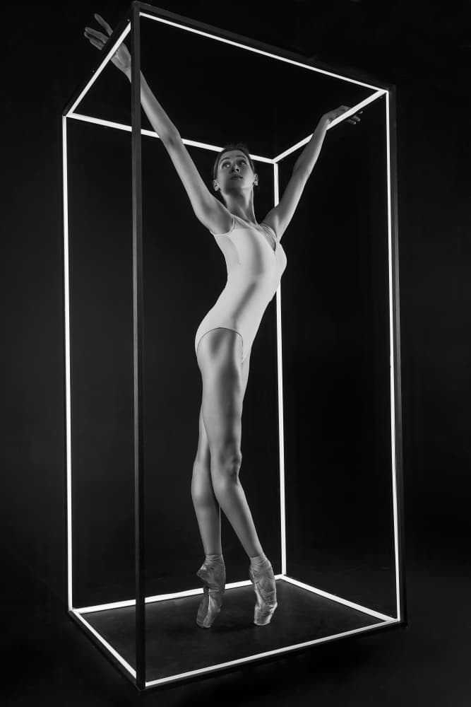 Dancer in Glowing Frame by Alexandr — canvas wall art