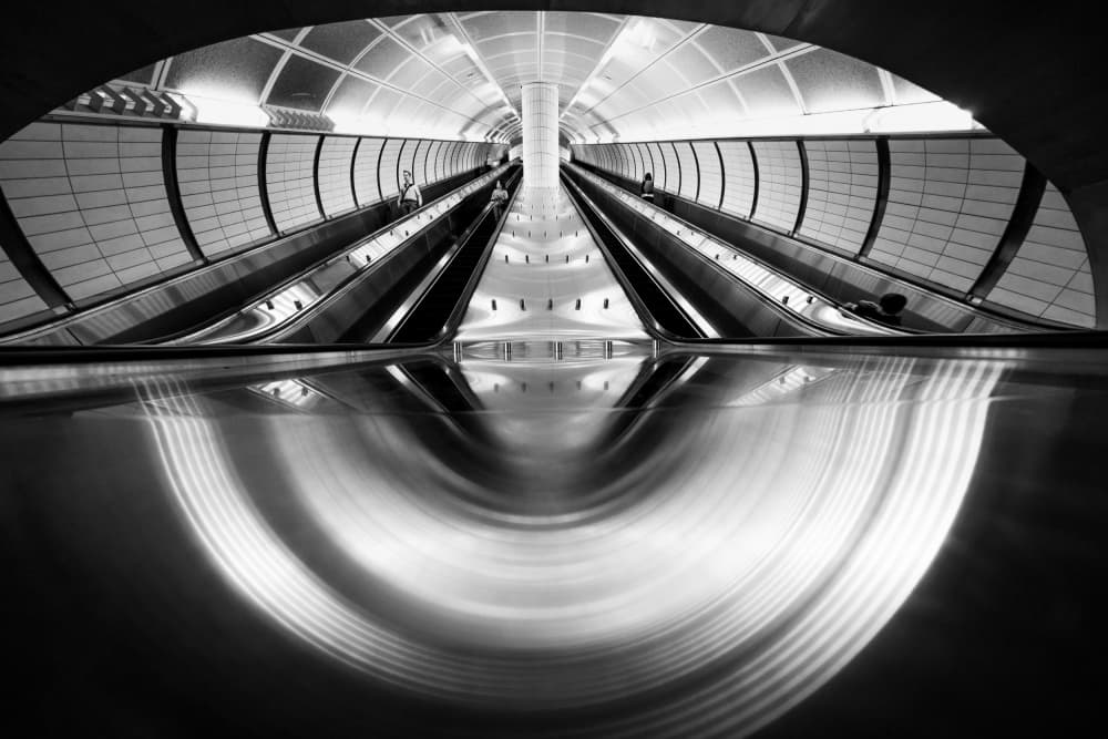 Modern Subway Reflection by Marco Tagliarino — canvas wall art