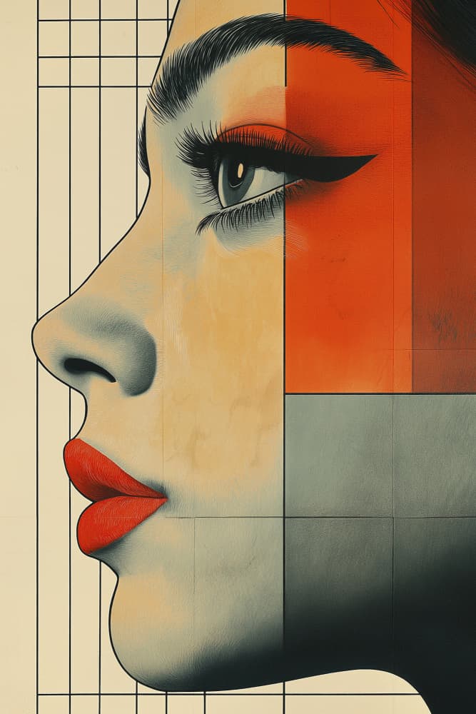 Modern Geometric Profile by Mauro — canvas wall art