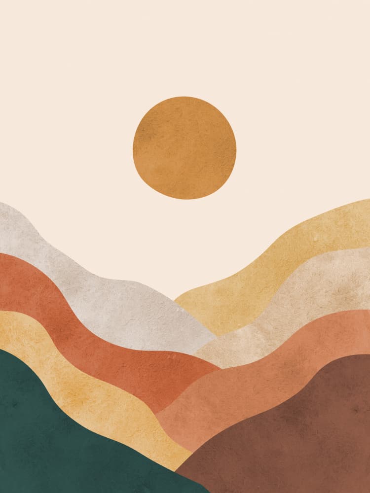 Wavy Desert Sunset by Vitor Costa — canvas wall art