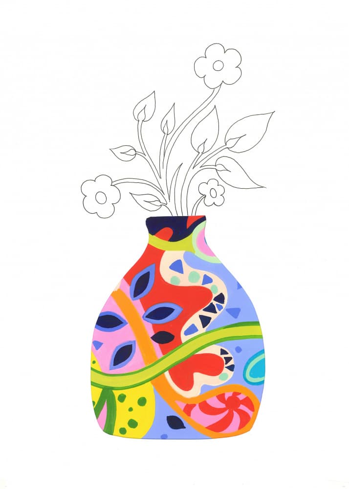 Colorful Floral Vase by Isabelle Brent — canvas wall art