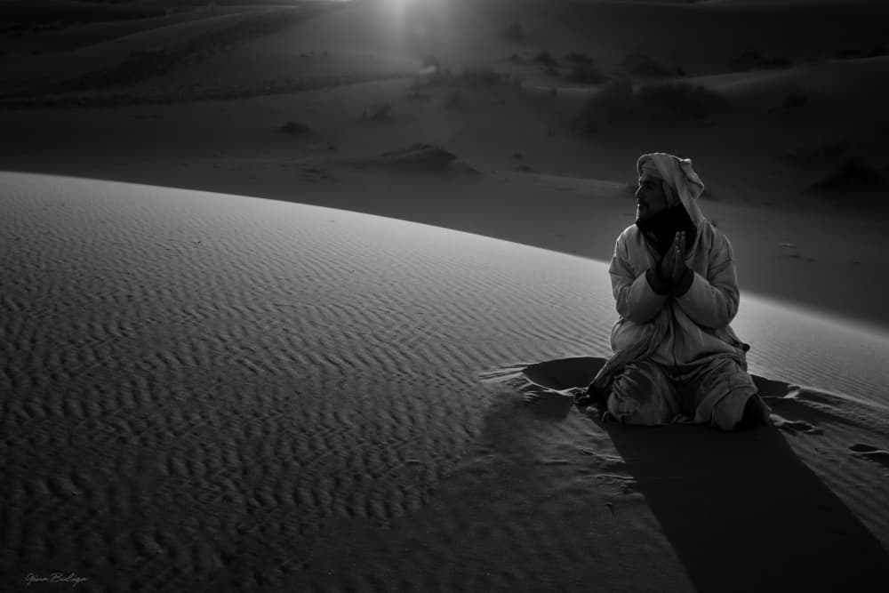 Desert Prayer Solitude by Gina Buliga — canvas wall art