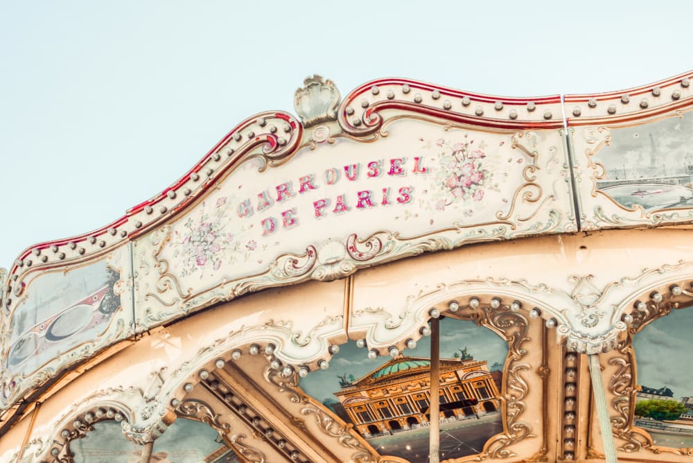 Vintage Paris Carousel by Talitha McQueen — canvas wall art