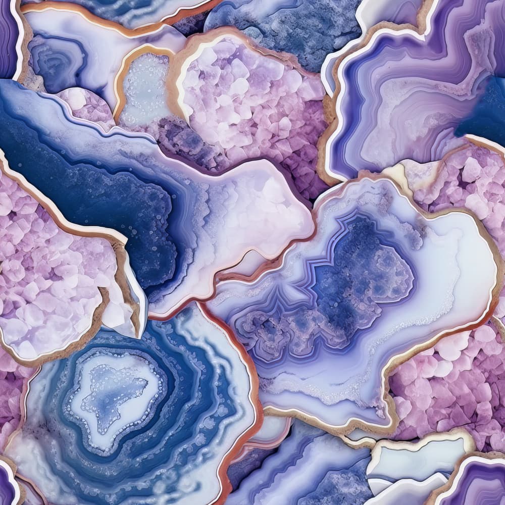 Purple Blue Geode Agate by Bilge Paksoylu — canvas wall art
