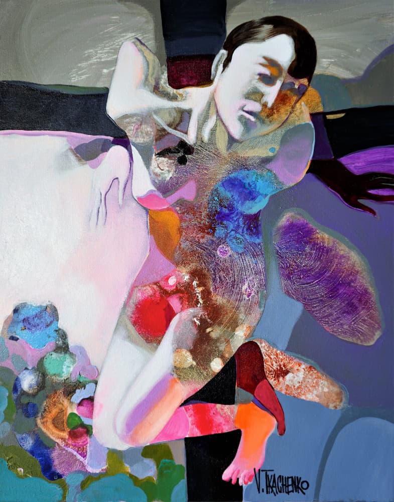Vibrant Abstract Portrait by Victor Tkachenko — canvas wall art
