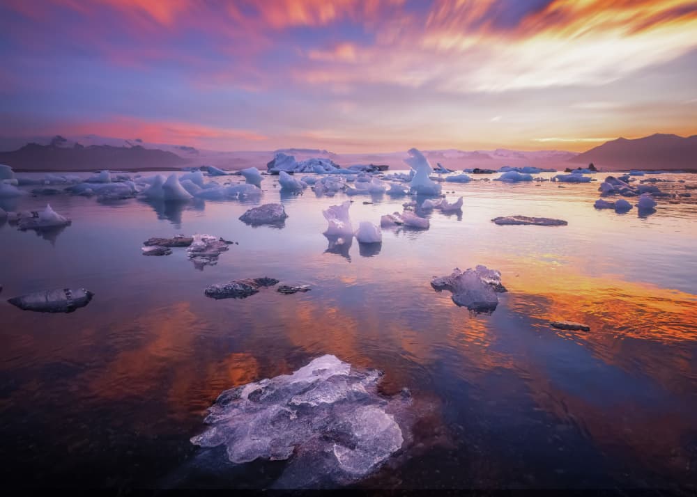 Vibrant Glacier Sunset by Chuan Chen APA — canvas wall art