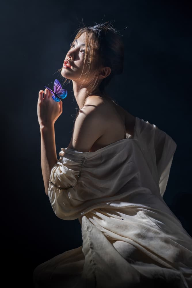Ethereal Butterfly Portrait by Songlin Xu — canvas wall art