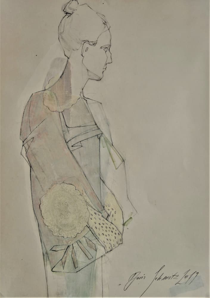 Elegant Woman Profile by Doris Schmitz — canvas wall art