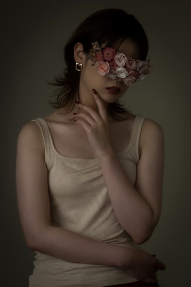Dreamy Floral Portrait by Adachi Lintaman — canvas wall art