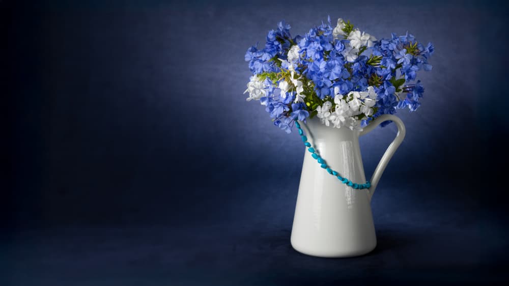 Elegant Blue Flower Bouquet by Azriel Yakubovitch — canvas wall art