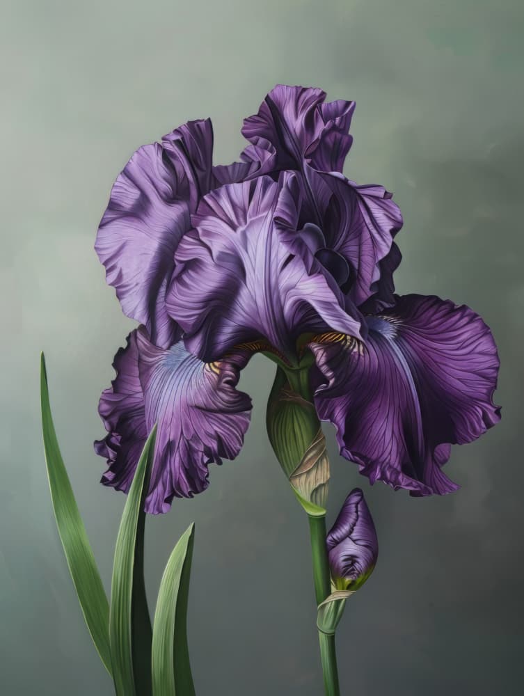 Regal Purple Iris by Bilge Paksoylu — canvas wall art