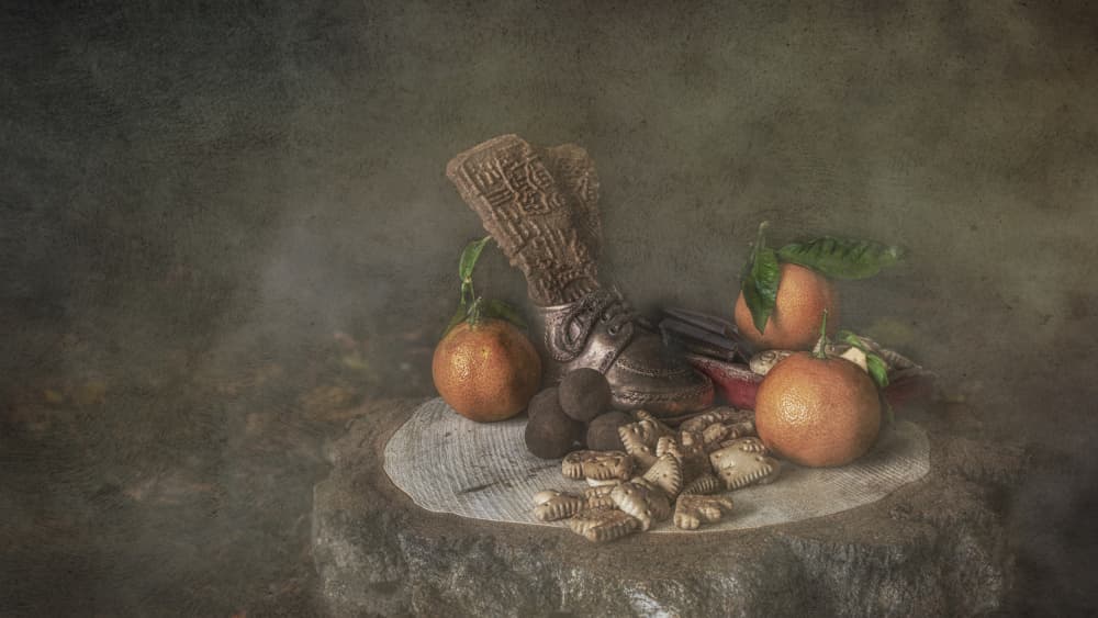 Rustic Oranges and Cookies by Marie-anne Stas — canvas wall art