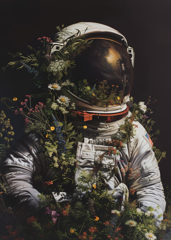 Blooming Astronaut by Nicebleed — canvas wall art