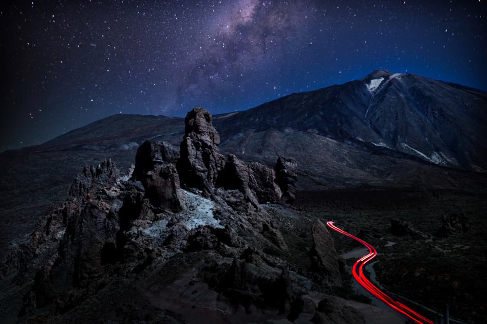 Starry Mountain Road Journey by Peter Davidson — canvas wall art