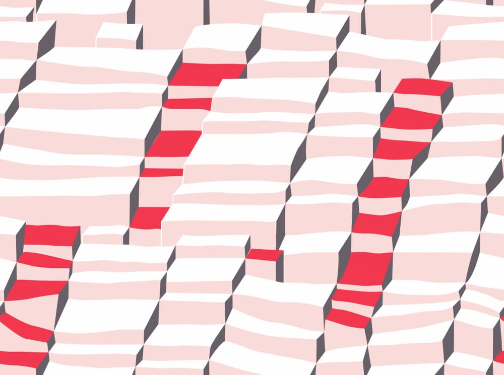 Wavy Geometric Illusion by Annick — canvas wall art