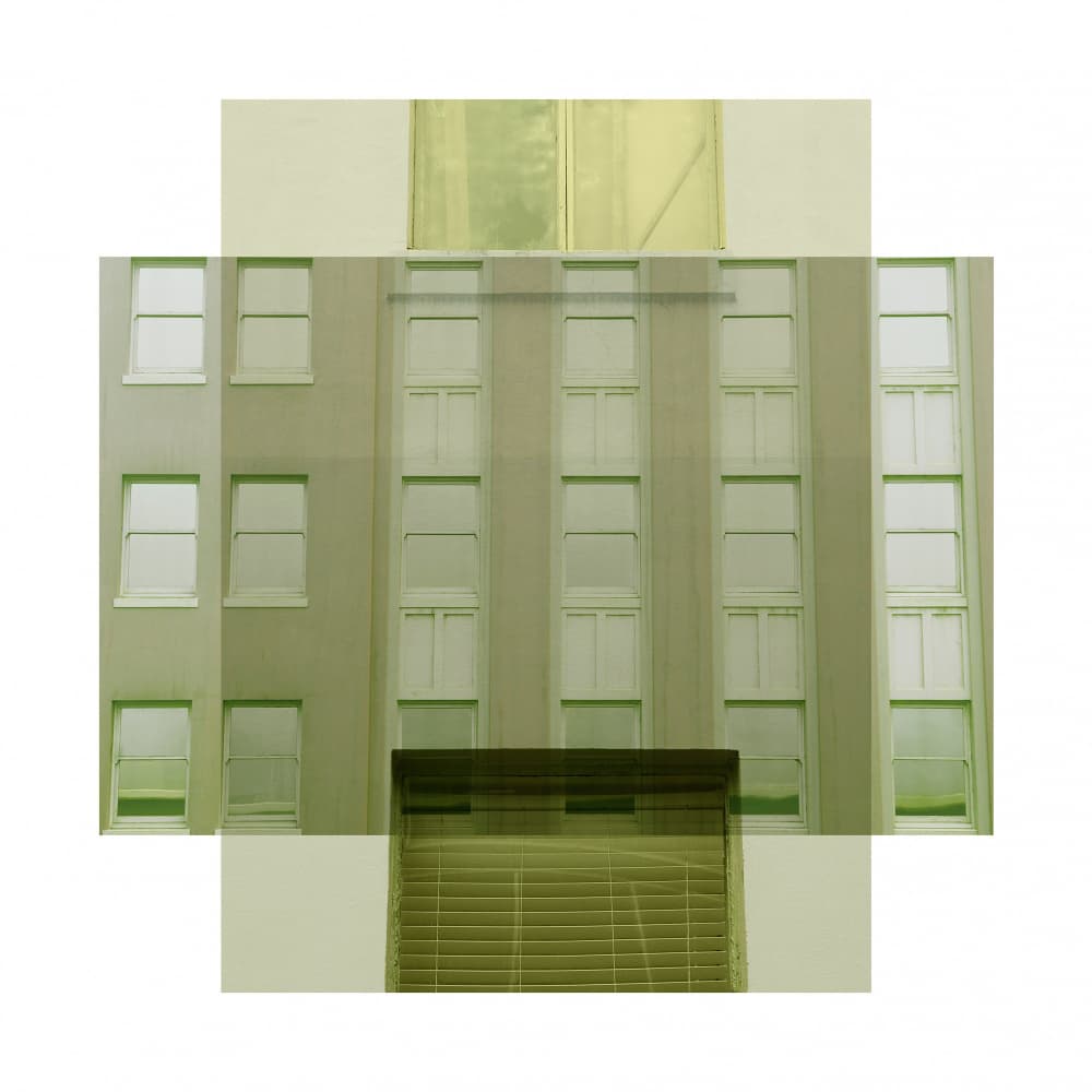 Layered Green Windows by Diana Jahns — canvas wall art