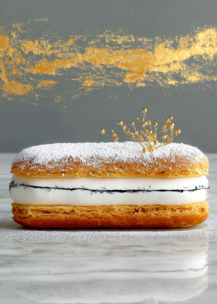 Golden Éclair Delight by Justyna Jaszke — canvas wall art